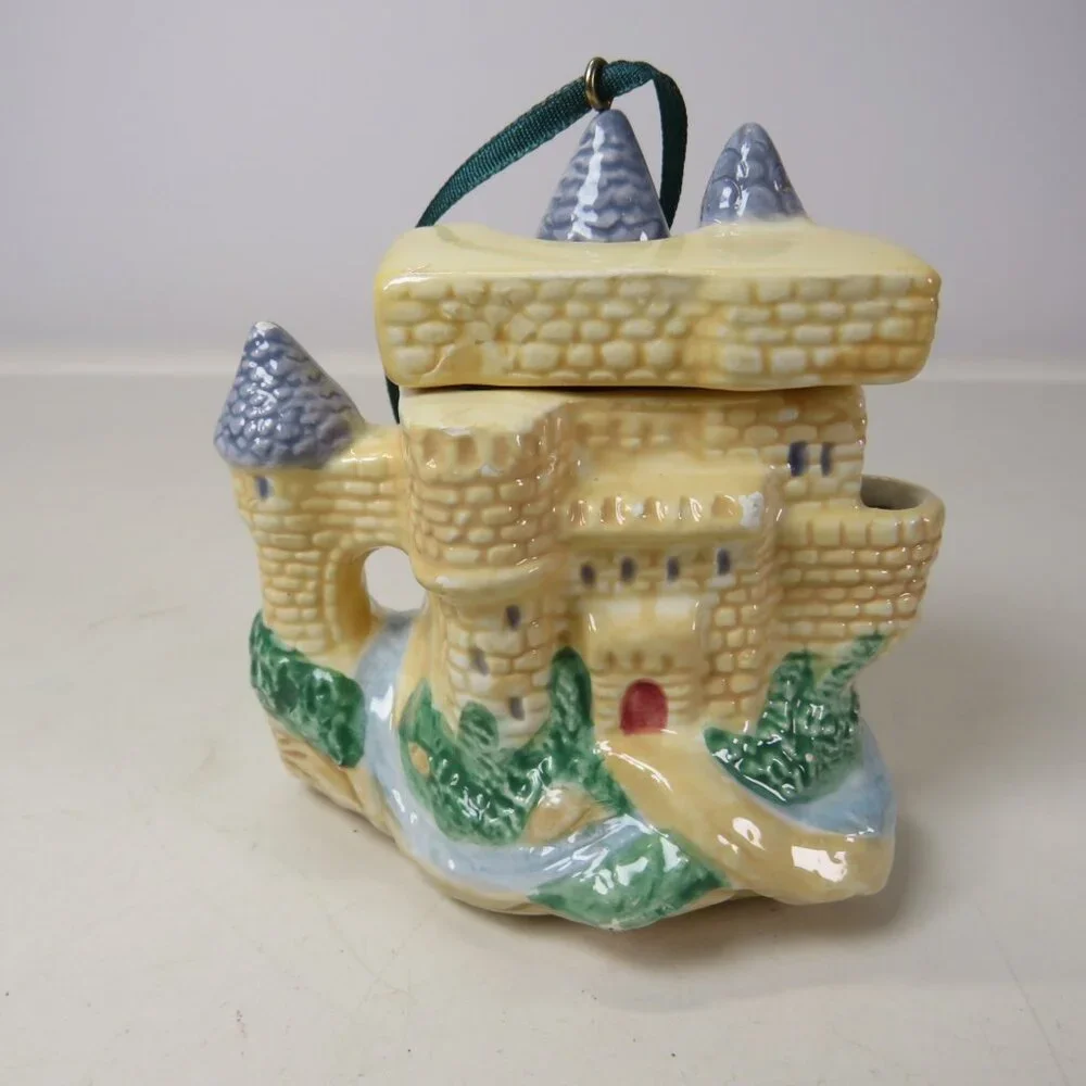 European Castle Mini Tea Pot Hallmark has tiny chips Not structural or defacing